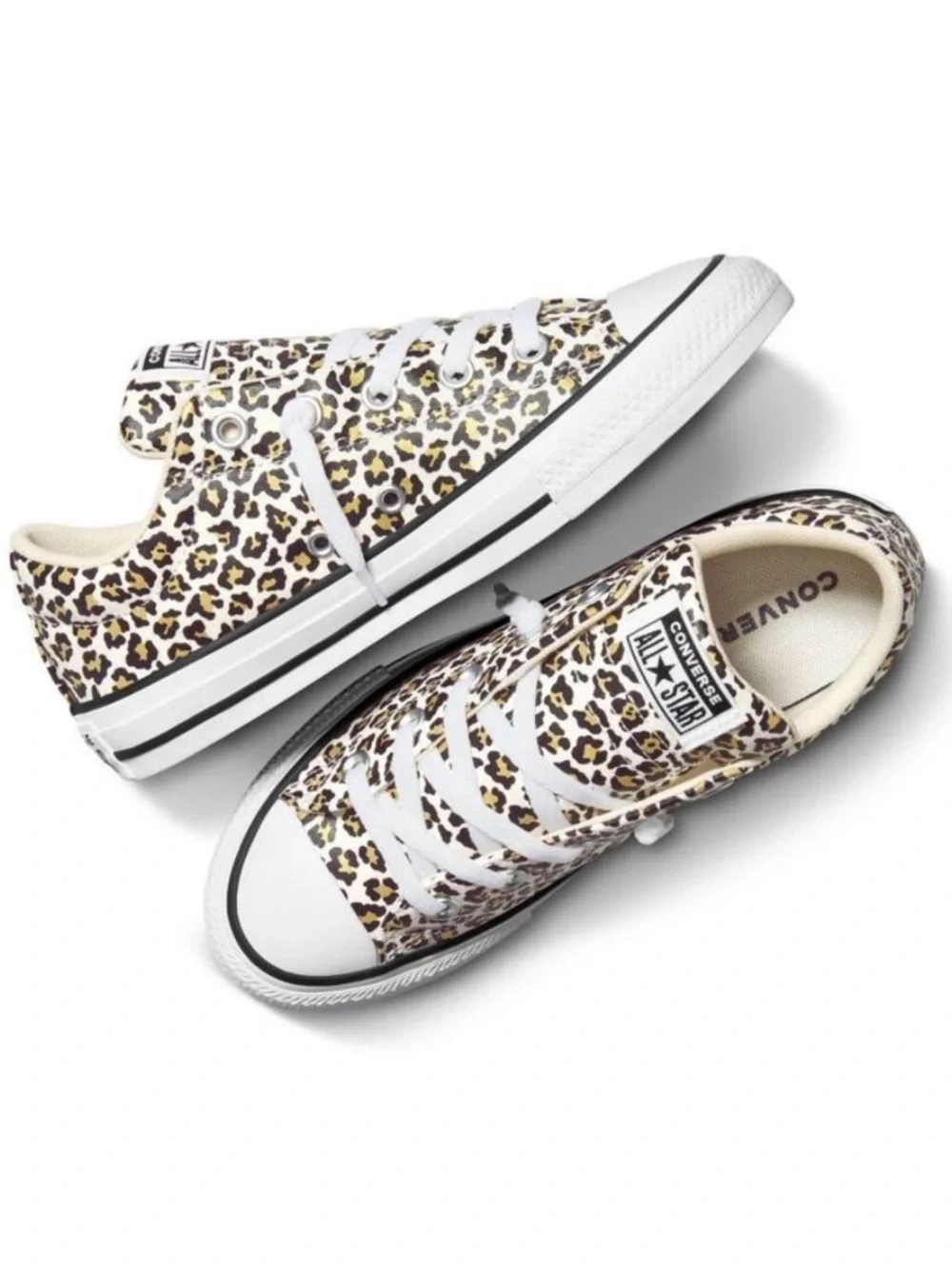 Converse - Kids' Street Low Cheetah Sneakers - Cream